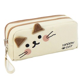 Pen Case, Cute Cat Design Pen Pouch, Triple Layer Structure, Large Capacity, Pencil Case, Pencil Holder, Handle, Zipper, Multi-functional Stationery Case, Elementary School, Middle School, High School
