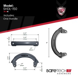 Safetech Hardware SHDL-150 Polymer Pull Gate Handle | Side Fixing Legs, Easy Alignment & Added Strength | Left & Right Reversible | Aluminum, Vinyl/PVC, & Wood | Any Square Post Gates - Black