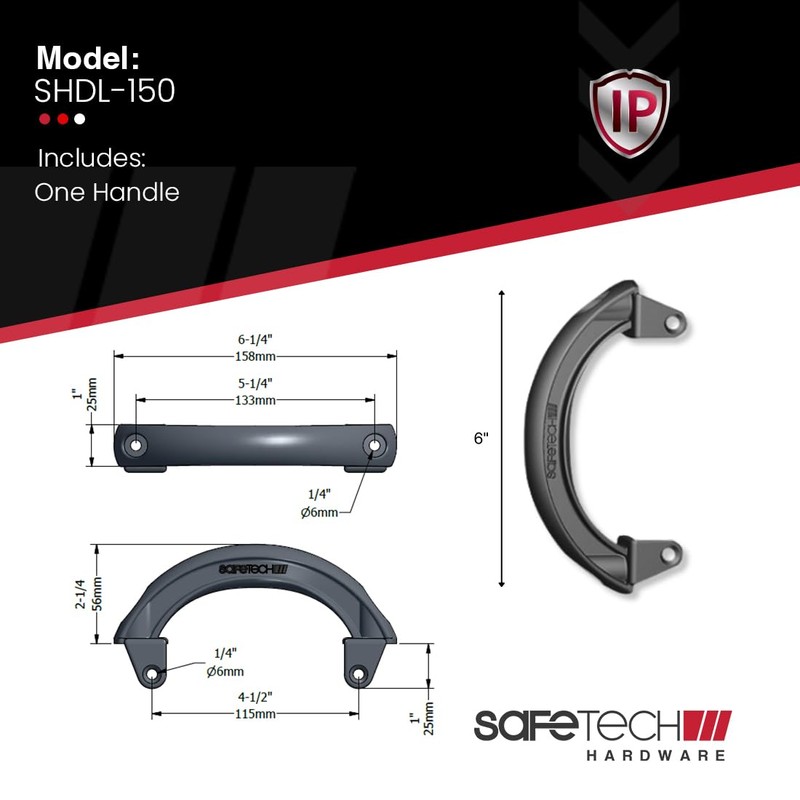 Safetech Hardware SHDL-150 Polymer Pull Gate Handle | Side Fixing