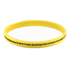 Godstrong 8260005 Set of 3 Ephesians 6:10-11 Thin Silicone Bracelet Band 6mm Size