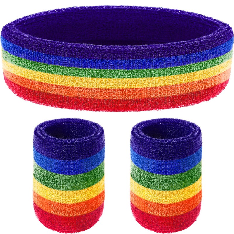 WILLBOND 3 Pieces Sweatbands Set, Includes Sports Headband and Wrist