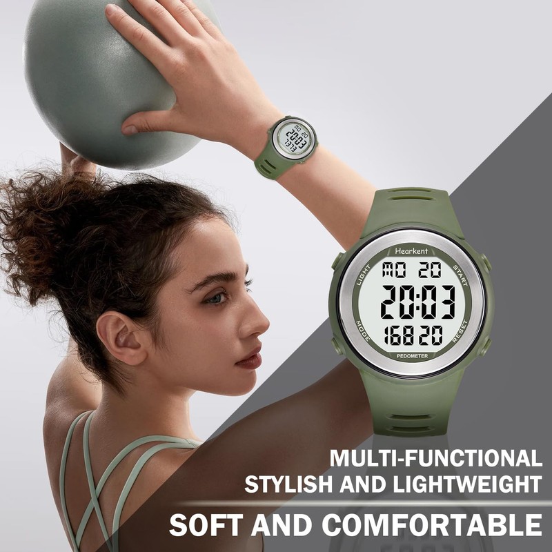 Waterproof Pedometer Watch for Senior Non Bluetooth No App Required