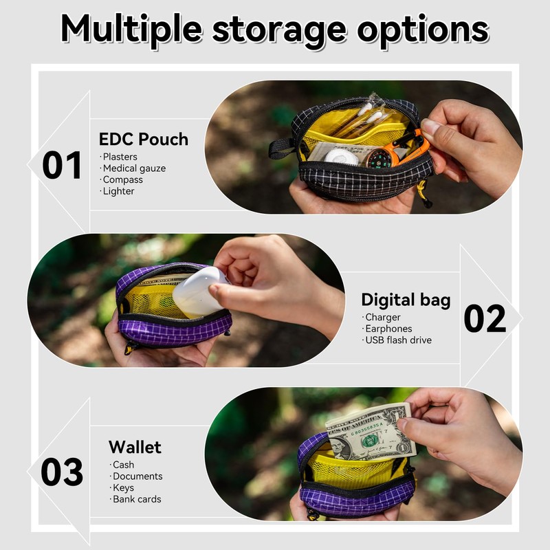 EDC Multi-Purpose Pouch, Utility Tool Bag for Men, Lightweight Small