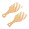 Ipetboom 2Pieces Wooden Hair Pick Comb, Oil Combs Multi-function Pick