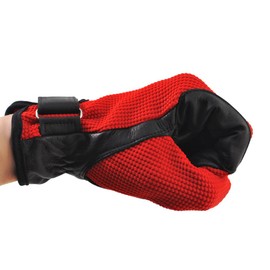 Riding Gloves Waffle Leather Gloves KE3 (Red X Black) Genuine Leather Genuine Leather Gloves Klaus Red X Black Cowhide Leather Riding Supplies KE3 