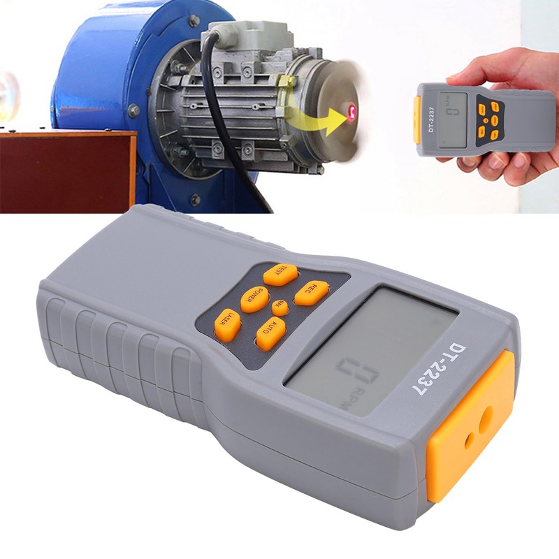 Laser Tachometer 2Gear NonContact LCD Digital Display HighAccuracy Speed Measuring