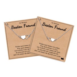 CheersLife Pack of 2/3 Friendship Necklaces Best Friend BFF Long Distance Matching Heart Necklace Jewellery Gift for Women Girls Boys Daughters Sisters Birthday Christmas X Gift for Girlfriend