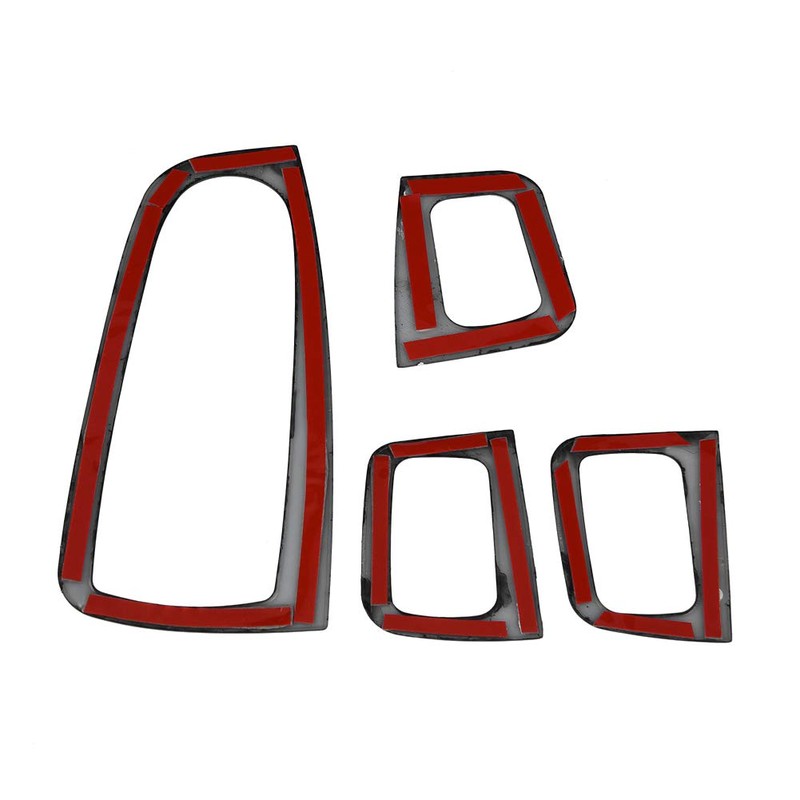 KIMISS 4 Pieces Car ABS Carbon Window Switch Button Cover