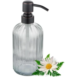 Glass Soap Dispensers with Oil Rubbed Bronze Pump Head,Dish Soap Dispenser for Kitchen and Bathroom, 16oz High Purity Glass,304 Stainless Steel Head(1 Pack)