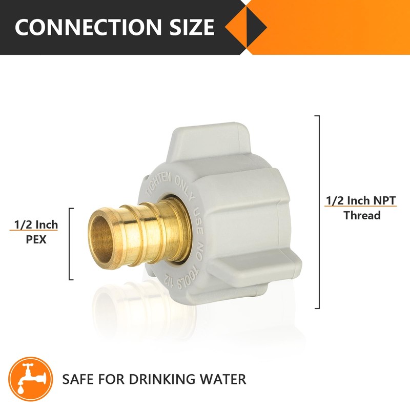 25-Pack HeSun PEX Fittings, 1/2" Pex x 1/2" Female NPT