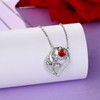 Qings January Garnet Birthstone Necklace for Women 925 Sterling Silver