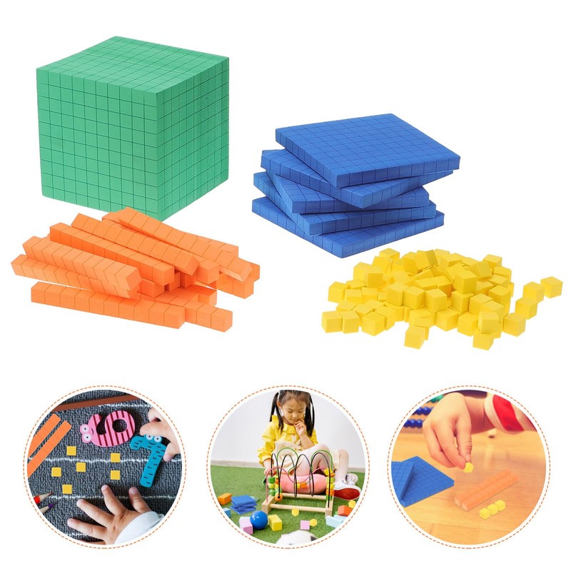 Alipis Base Ten Blocks for Math, Foam Base Ten Blocks