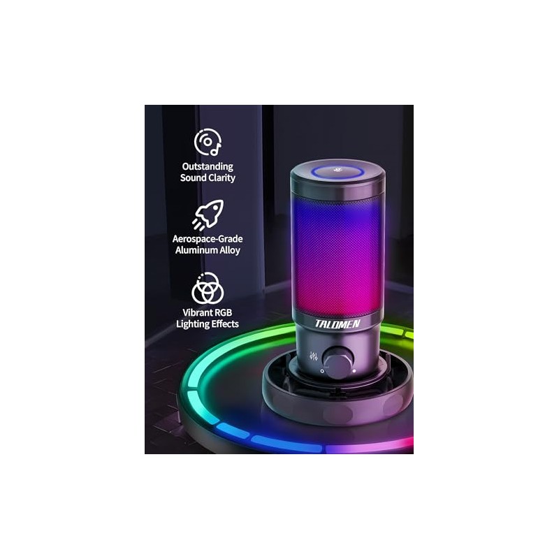 Talomen - Kit de micrófono USB de condensador para videojuegos,