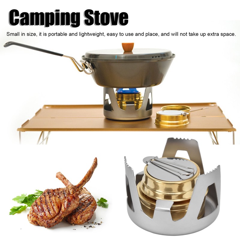 Camping Stove Windproof Vaporizable Portable Liquid Spirit Stove with Stand