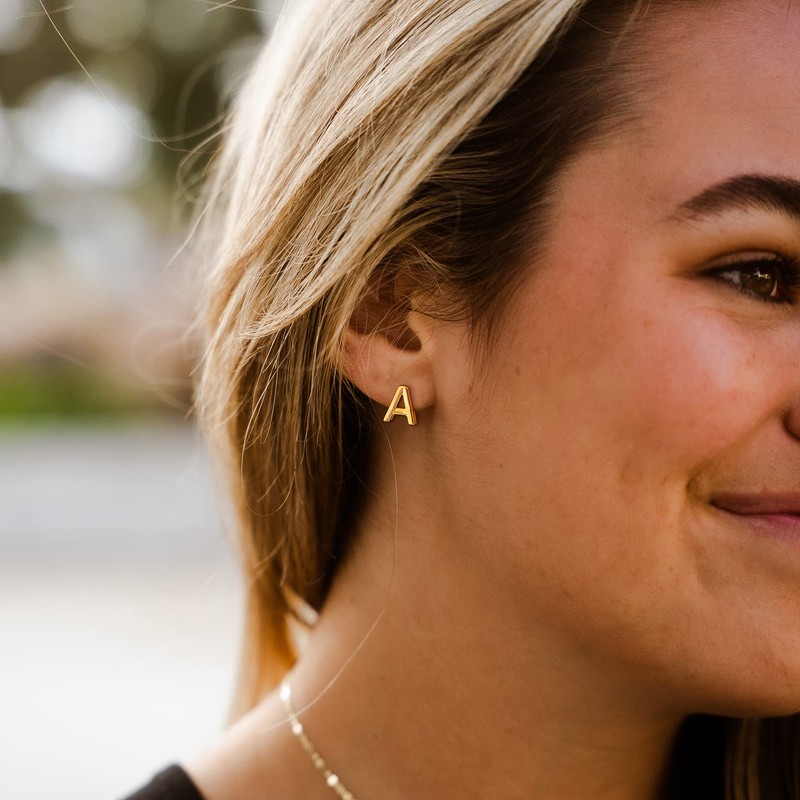 SANNYRA Initial Stud Earrings for Women - Stud Earrings for