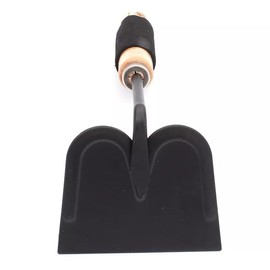 Garden Hand Hoe with Wooden Handle, 30 cm Total Length, Metal Swan Neck Head, Black