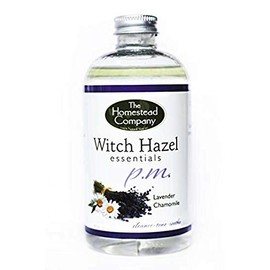 The Homestead Company Alcohol Free Witch Hazel PM (Lavender/Chamomile) + Facial Cleansing Cotton Pads (100 Count Pack)