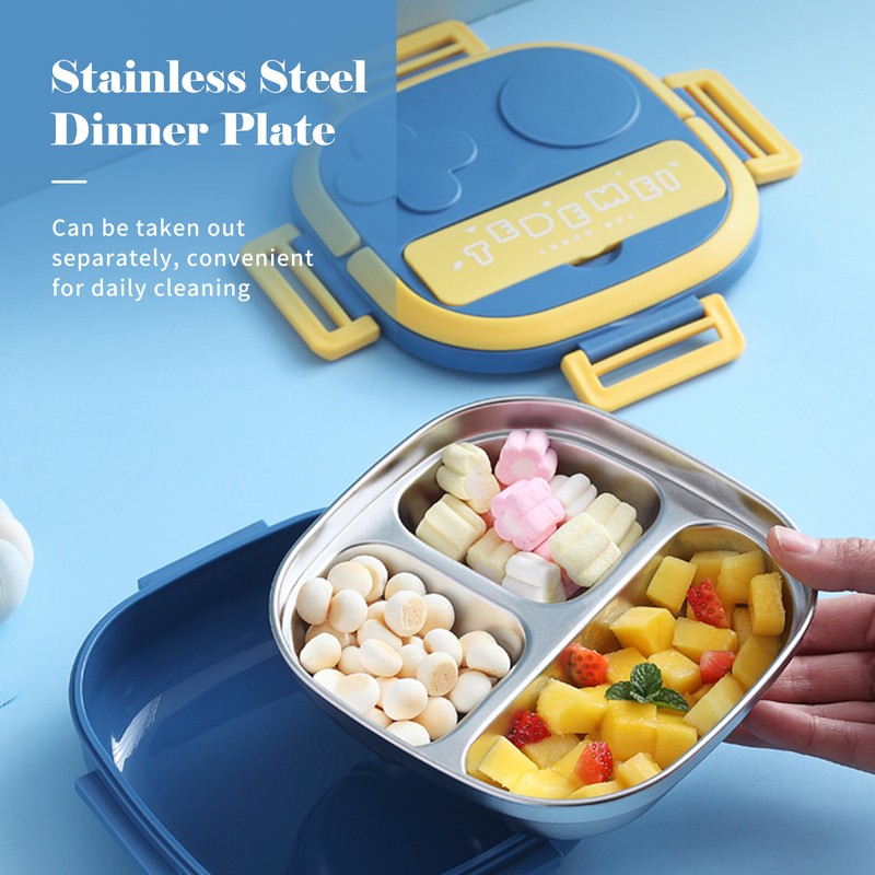 Lunch Box With Fork 2 Compartment Japanese Lunch Box Reusable