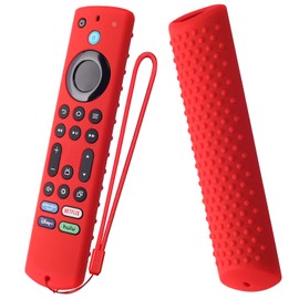 Silicone Cover for NS-RCFNA-21 Insignia/Toshiba Firetv Remote, Silicone Protective Case for TV Omni Series and TV 4-Series 4K Remote with Lanyard(Red)
