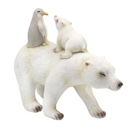 The Leonardo Collection Polar Bear Baby Bear & Penguin Figurine For Home & Office | Home Decor Ornaments Gift For Women & Men | Beautiful Figurine For Indoor & Outdoor | Living Room Decor Ornaments