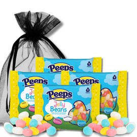 Peeps Jelly Beans - 4 Colorful Flavors - Perfect Easter Basket Stuffer - Gift Pack of 4 oz. Bags By Lyza's Sweets & Treats (Pack of 4)