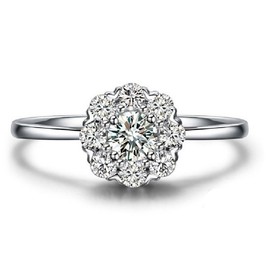 Uloveido Womens White Gold Plated Anniversary Valentine's Day Infinity Promise Rings with CZ Created Diamond for Bridal Girls Women Size S PJ002