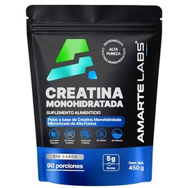 Creatina Monohidratada Micronizada 450g 90 Porciones Sin Sabor Amarte Labs