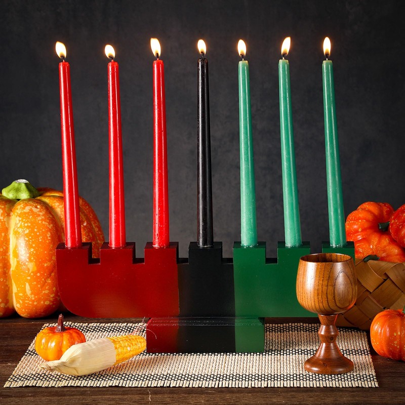 Zubebe 10 Pcs Kwanzaa Kinara Set 3 Red 3 Green