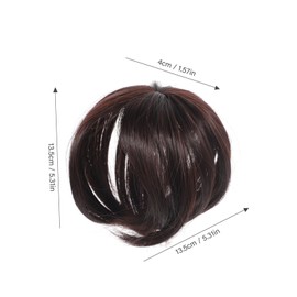 NOLITOY 2 pcs Womens Hairpiece Wiglet Straight Hair Topper for Thinning Hair Comfortable Clip Design Deep Brown Synthetic Accessory Easy to Use for Covering