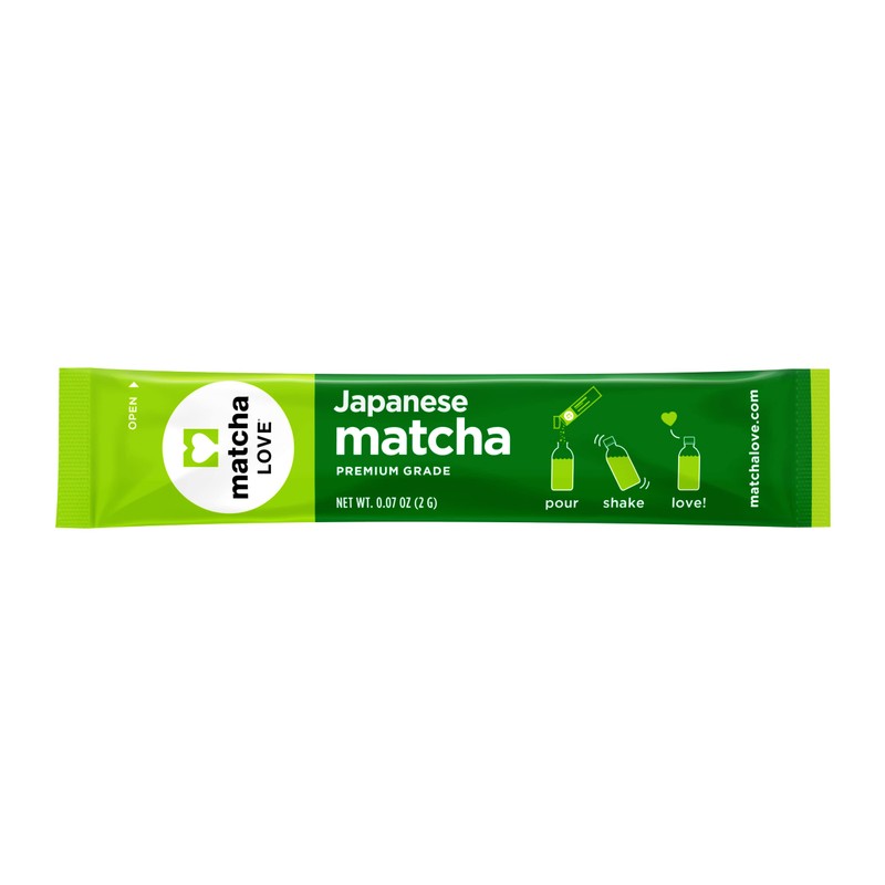 Matcha Love Japanese Matcha Unsweetened Green Tea Powder, 15 Single
