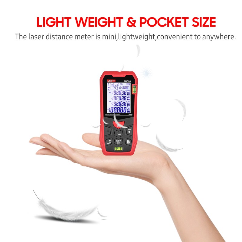 UNI-T LM50A Laser Distance Measure Meter 50M with 2 Bubble
