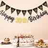 TOPWAYS 30th Birthday Decorations Banner Women Men, Black Gold 30th