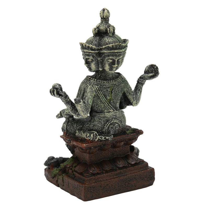 Aquarium Buddha Statue Decoration Resin Aquascaping Fish Tank Meditating Buddha