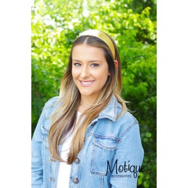 Motique Accessories Girls 2 inch Satin Headband (Champagne)