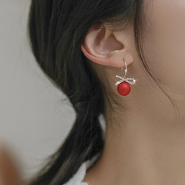 Pearl Bow Earrings Xmas Earrings Pearl Earrings for Women Rhinestone Bow Earrings for Girls Teen Girls Trendy Stuff Valentines Day Gifts