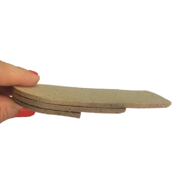 Cork Adjustable Heel Lift, Medium (2 1/2" Wide), 1 Pair, 3/8" (9mm) Heel Lift
