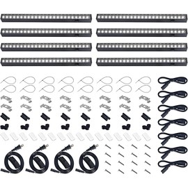 Barrina Plant Grow Lights, 5000K Full Spectrum Daylight White, T5 LED Grow Light Strips, 1ft Growing Lamp with Magnetic Bar, Plant Lights for Indoor Plants, Greenhouse, Black Cover, Linkable, 8 Packs