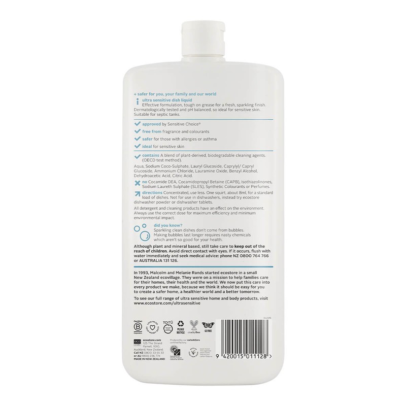ecostore Dish Liquid - Ultra Sensitive, 1L