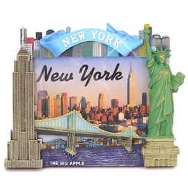 New York City Picture Frame for 4x6 Photos from NYC Photo Frames Collection (6.75" Tall) Blue