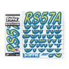Stiffie STIFFIE Whipline Yellow/Blue 3" Boat & PWC Registration Decals
