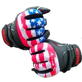 Clutch Sports Apparel Black Leather American Flag Baseball & Softball Batting Gloves - Super Grip Finger Fit, Adults & Youth - Performance Mesh & Perforated Sheep Skin Palm (Black Leather, Large)