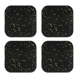 PATIKIL Treadmill Mat, 4 Pcs Exercise Equipment Mat Noise Reduction for Floor Protection, Washing Machine Pads, Anti Vibration Rubber Mats for Bike, Black/Yellow