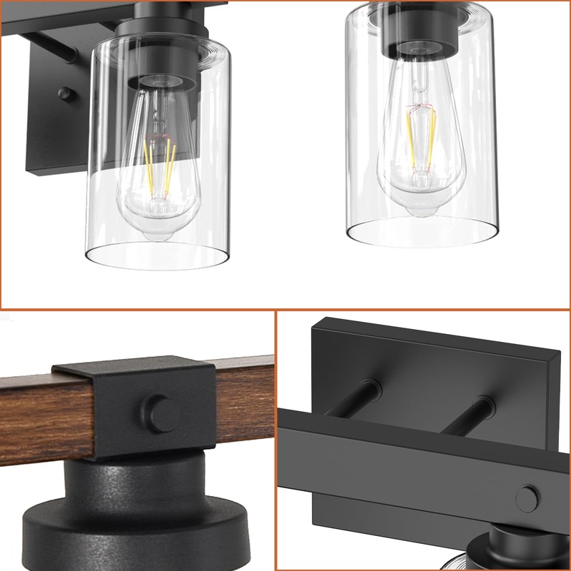 Floresita 6 Light Bathroom Vanity Light 40in with Glass Shade,