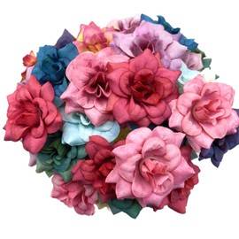 100pcs Multicolor Different Flower Toothpicks, 4.7 Inch Fancy Sticks for Appetizers, Handmade Bamboo Appetizer Fruit Skewers Food Picks for Wedding Valentines Holiday Party Decoration