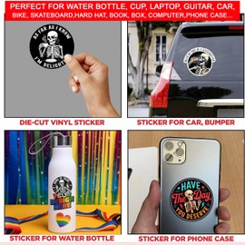 12 pegatinas divertidas de esqueleto de meme As Far As I Know I'm Delightful, Dead Inside But Cafeinated, Hang in There It Gets Worse, Have the Day You Mererve - Calcomanía impermeable para botella de