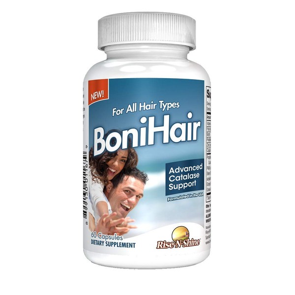 BoniHair 6 Pack- Catalase Supplement - Six Bottles - 6 Month Supply - Boni Hair Catalase Enzyme Hair Supplement w/ 10,000 IU of Catalase, Saw Palmetto, Fo-Ti, Biotin & More!