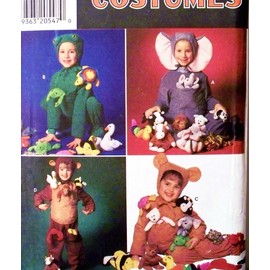 OOP Simplicity Costume Pattern 7779. Boys/girls/child's Szs 3,4,5,6,7,8 Elephant, Frog, Monkey & Bear Costumes