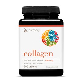 Youtheory Colageno con vitamina C Avanzada formula hidrolizada, 290 tabletas                                                                          