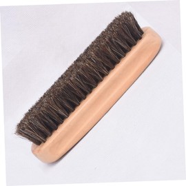 Baluue Shoe Brush with Horsehair Bristles and Sturdy Handle for Efficient Boot and for Polishing Buffing and Cleaning Footwear Burlywood
