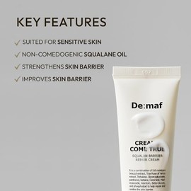 Creams Come True Crema reparadora de barrera de escualano | Hidratante facial coreano con aceite de escualano, ceramidas y pantenol | K Beauty Cuidado
